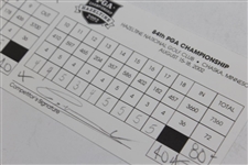 Greg Norman & Ernie Els Signed Official 2002 PGA Championship at Hazeltine Scorecard JSA ALOA