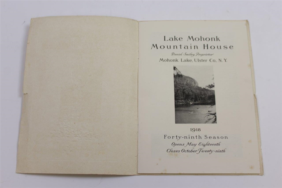 1918 Lake Mohonk Mountain House Forty-Ninth Season Booklet