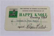 1955 Letter & Membership Card to 'Happy Knoll CC' from Sports Illustrated's Harry Phillips to Otto Probst