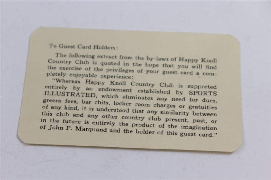 1955 Letter & Membership Card to 'Happy Knoll CC' from Sports Illustrated's Harry Phillips to Otto Probst