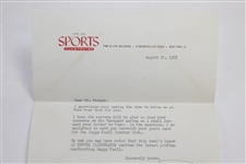 1955 Letter & Membership Card to 'Happy Knoll CC' from Sports Illustrated's Harry Phillips to Otto Probst