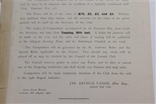1901 Jubilee Amateur Scratch Competition at Lanark Golf Club Notice