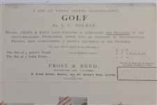 Vintage Advertisement for Three 'Golf' Prints Illustrated by J.C. Dolman with Limited Editions Info