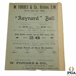 1902 W. Forbes & Co. Brixton S.W. The Reynard Ball Price List Advert