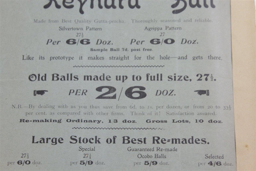 1902 W. Forbes & Co. Brixton S.W. 'The Reynard Ball' Price List Advert
