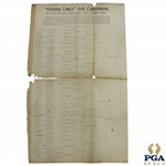 1902 "Evening Times" Golf Tournament at Musselburgh Bracket/Pairing Sheet - Filled Out