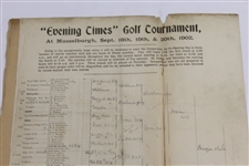 1902 Evening Times Golf Tournament at Musselburgh Bracket/Pairing Sheet - Filled Out
