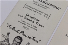 1953 US Open at Oakmont Official Groups & Starting Times (Tues-Wed, Sat) - Ben Hogan Winner