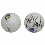 Peter Thomson & Justin Leonard Signed OPEN Championship Logo Golf Balls JSA ALOA