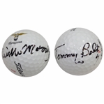 US Open Champs Tommy Bolt & Orville Moody Signed Site of Win Logo Golf Balls JSA ALOA