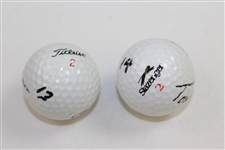 US Open Champs Tommy Bolt & Orville Moody Signed Site of Win Logo Golf Balls JSA ALOA