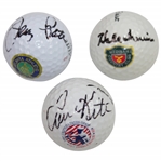 US Open Champs Kite, Pate, & Irwin Signed Site of Win Logo Golf Balls JSA ALOA