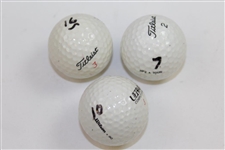 US Open Champs Andy North(x2) & Steve Jones Signed Site of Win Logo Golf Balls JSA ALOA