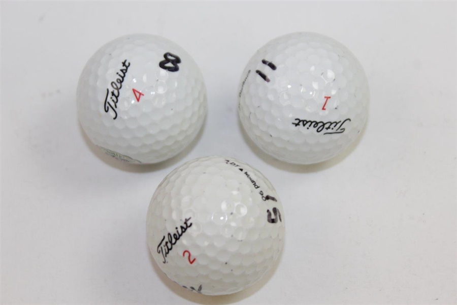 US Open Champs Lee Janzen(x2) & Scott Simpson Signed Site of Win Logo Golf Balls JSA ALOA