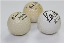 Billy Casper, Lee Trevino, & Bob Rosburg Signed Personal Logo Golf Balls JSA ALOA