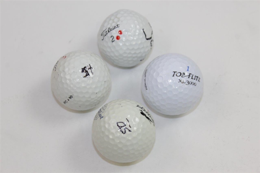 John Daly, Jesper Parnevik(x2), & Jim Ahern Signed Golf Balls JSA ALOA