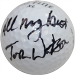 Tom Watson Signed Top-Flite XL Logo Golf Ball with All My Best JSA ALOA