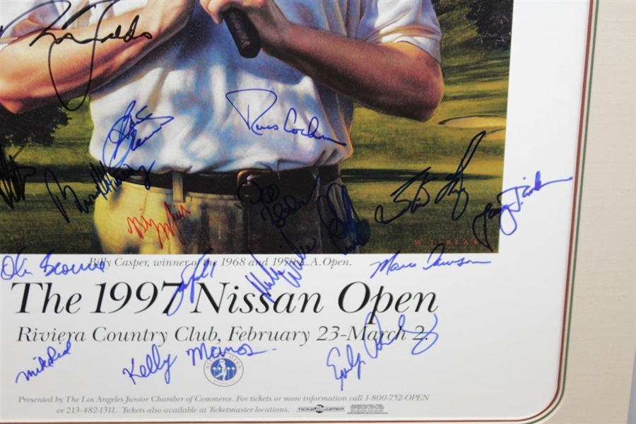 Casper, Sutton, Crenshaw, & others Signed 1997 Nissan Open Matted Poster JSA ALOA