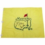 Palmer, Nicklaus, & Player Big Three Signed Undated Masters Embroidered Flag JSA ALOA