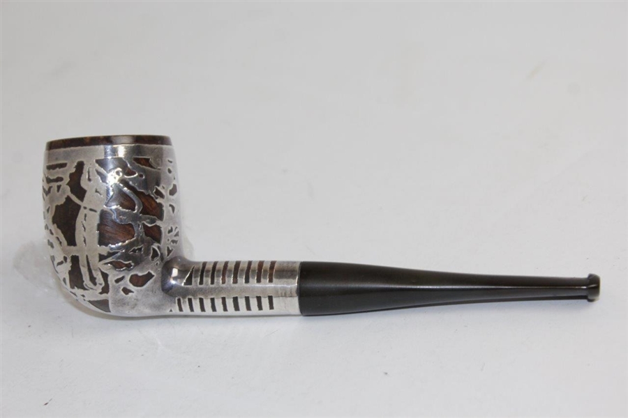 Golf Themed Sterling Silver Overlay Tobacco Pipe