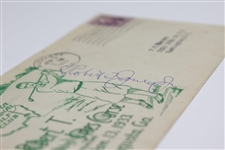 Bobby Jones Signed 1933 Augusta National GC First Day Green Ink Cover - Rare FULL JSA #BB90091
