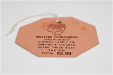 1946 Masters Tournament FINAL Rd Sunday Ticket #111 - Low Number