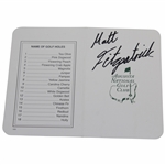 Matt Fitzpatrick Signed Augusta National Golf Club Scorecard JSA ALOA