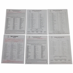 1998 Masters Tournament Thurs-Sat (3), Par 3, & Nicklaus Day (2) Pairing Sheets - Mark OMeara Winner