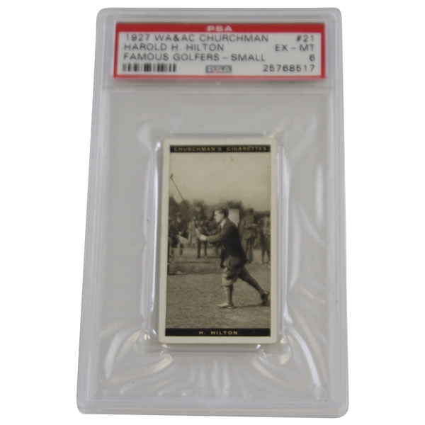 1927 Harold H. Hilton WA & AC Churchman Cigarettes PSA Slabbed Golf Card - EX-MT 6 25768517