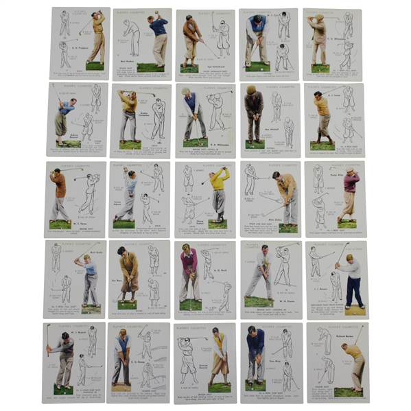 1939 Player's Cigarettes Complete Set of Twenty-Five (25) Golf Cards - Great Condition