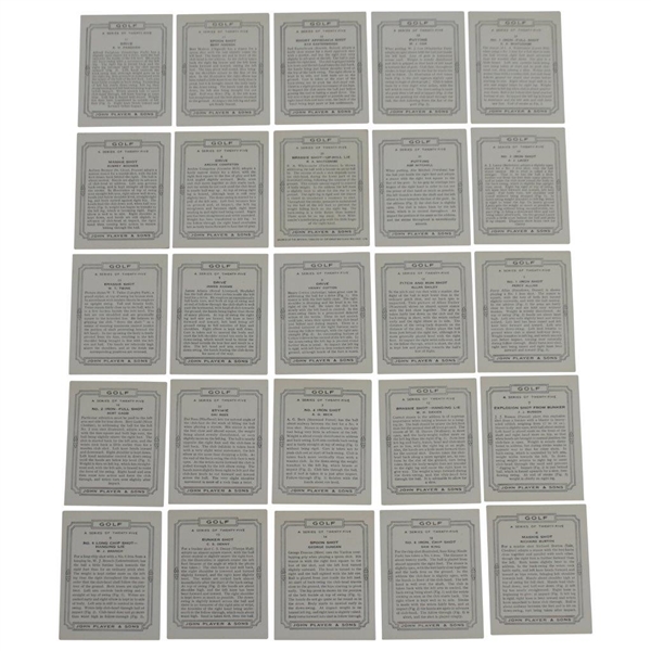 1939 Player's Cigarettes Complete Set of Twenty-Five (25) Golf Cards - Great Condition