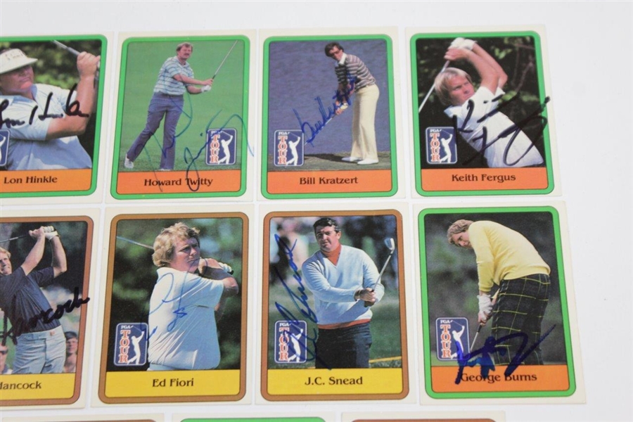 Nicklaus, Floyd, Trevino, & 11 others Signed 1980 PGA Tour Golf Cards JSA ALOA