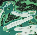 Original 1966 Augusta National Golf Club 'Scene of the Masters Tournament' Aerial Layout Advertising