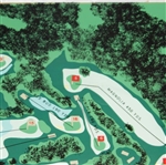 Original 1966 Augusta National Golf Club 'Scene of the Masters Tournament' Aerial Layout Advertising
