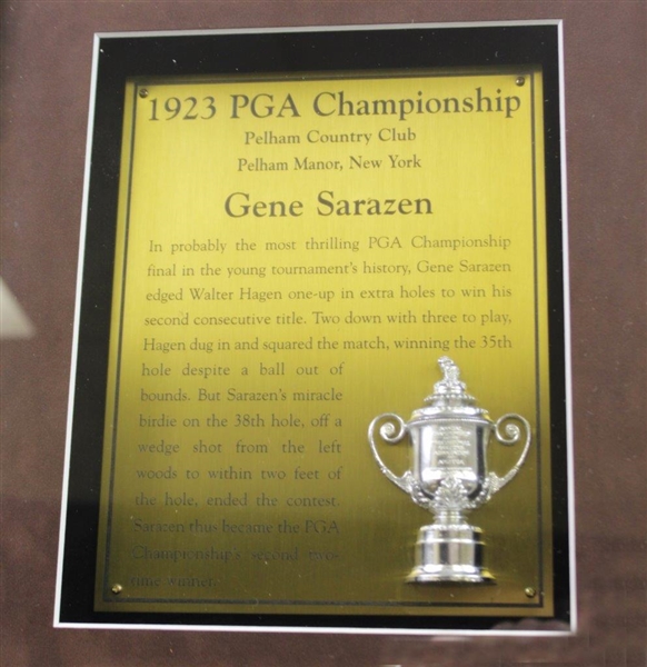 Gene Sarazen Commemorative 1923 PGA Championship Custom Cherry Wood Golf Display