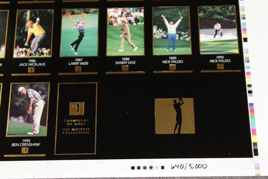 Ltd Ed Full Uncut Grand Slam Ventures Masters Champions Gold Foil Trading Cards Sheet