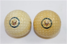 Two George Bush Vice President of The United States Logo Golf Balls with Original Box