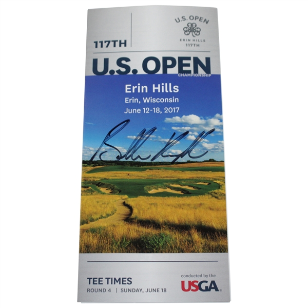 Brooks Koepka Signed 2017 US Open at Erin Hills Sunday Final Rd Ticket JSA ALOA