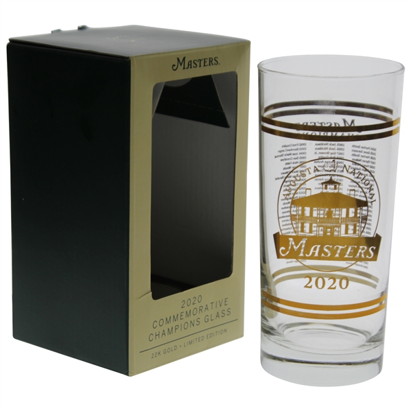 2020 Masters Tournament 22K Gold Ltd Ed Commemorative Champions Glass in Original Box
