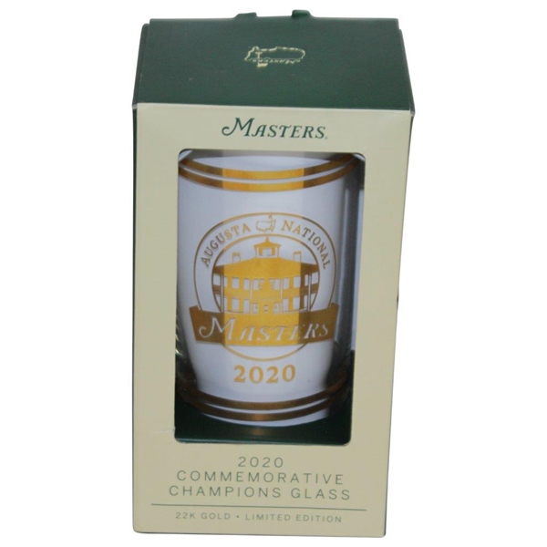 2020 Masters Tournament 22K Gold Ltd Ed Commemorative Champions Glass in Original Box