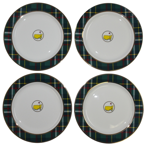 2020 Masters Tournament Home Collection Tartan Cocktail Plates in Original Box - Four