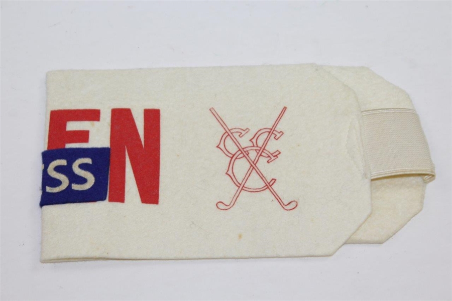 1964 US Open at Congressional Golf Club Press Arm Badge - Ken Venturi's Battle Against Heat, Course & Competitors 
