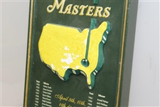 1992 Augusta National Golf Club 56th Playing of Masters Wood Plaque - Fred Couples Winner