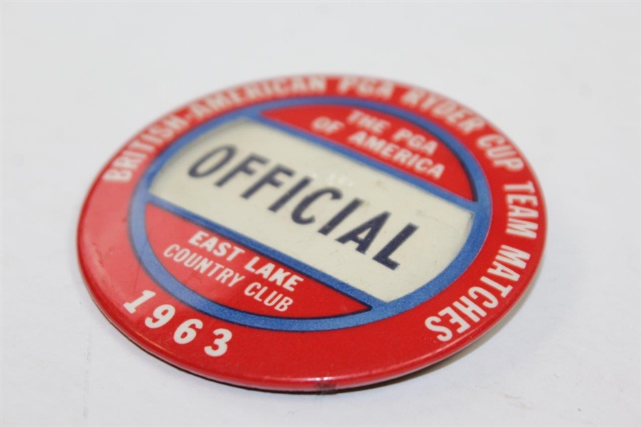 1963 Ryder Cup at East Lake Country Club 'Official' Badge