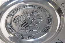 1981 US Open at Merion Golf Club USGA Crest Pewter Plate