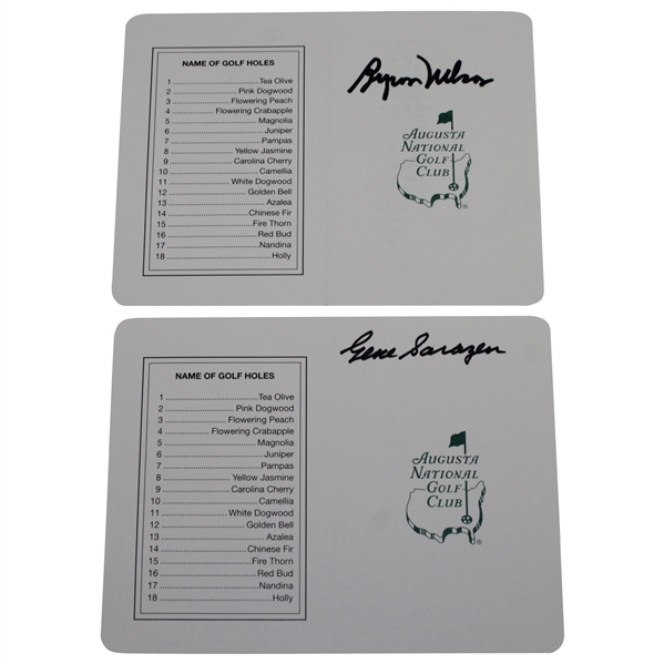 Byron Nelson & Gene Sarazen Signed Augusta National Golf Club Scorecards JSA ALOA