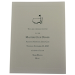 2020 Masters Champions Club Dinner Invitation Hosted by Tiger Woods with Envelope - Wow!