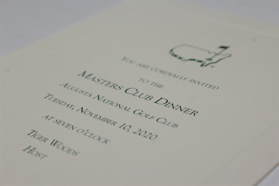 2020 Masters Champions Club Dinner Invitation Hosted by Tiger Woods with Envelope - Wow!