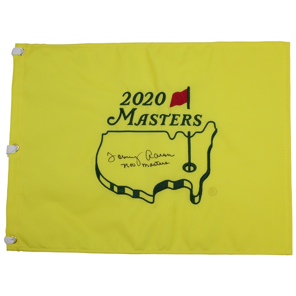 Tommy Aaron Signed 2020 Masters Flag with Nov Masters Inscription JSA ALOA