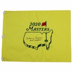Tommy Aaron Signed 2020 Masters Flag with Nov Masters Inscription JSA ALOA